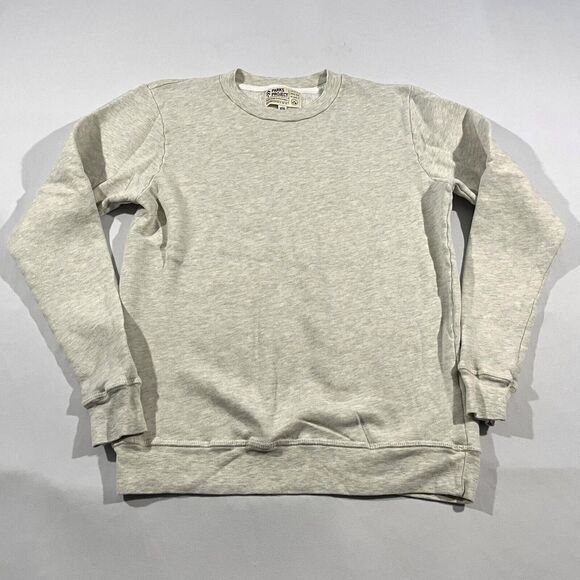 Parks Project Mens Ivory Crew Fleece Long Sleeve Pullover Sweatshirt XS USA Made - Picture 1 of 7